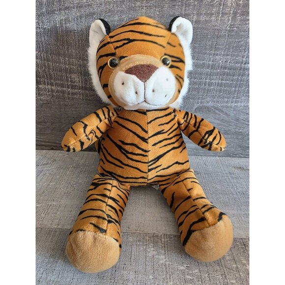 Plush Appeal LLC 11" Sitting Tiger Orange Stripes Blue Eyes Stuffed Animal b227 - Picture 1 of 7